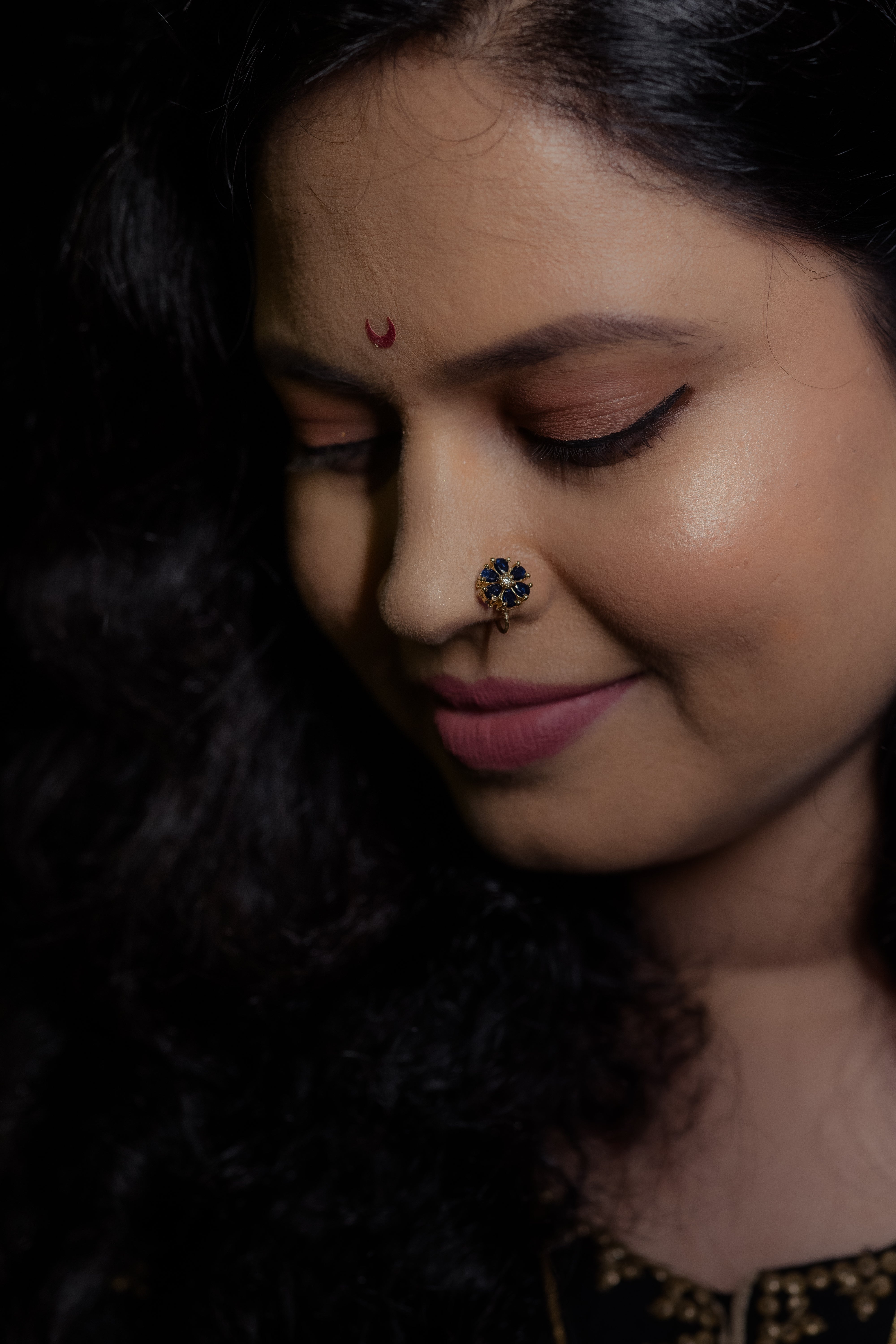 Floral press on Nose Pin