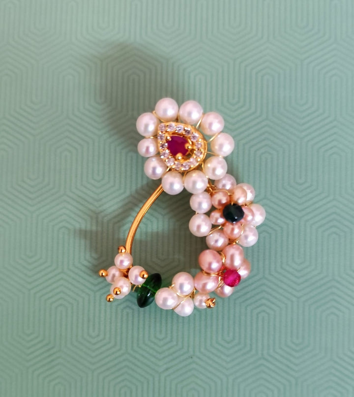 Roopmohini Dual Tone Real Pearl Nath